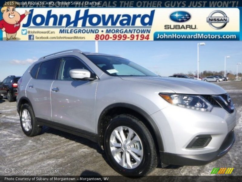 Brilliant Silver / Charcoal 2015 Nissan Rogue SV AWD