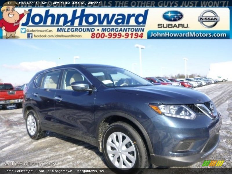 Arctic Blue Metallic / Almond 2015 Nissan Rogue S AWD