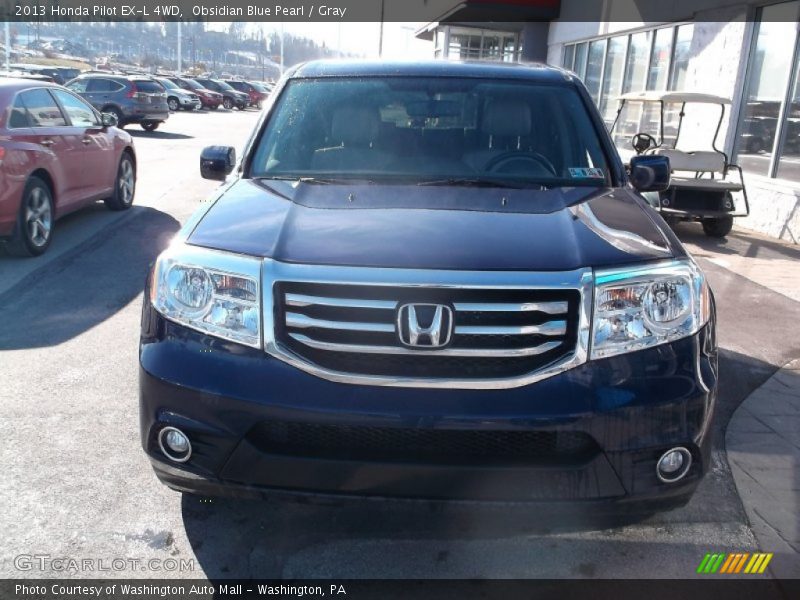 Obsidian Blue Pearl / Gray 2013 Honda Pilot EX-L 4WD