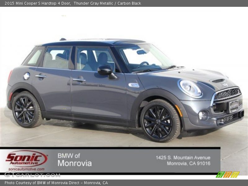 Thunder Gray Metallic / Carbon Black 2015 Mini Cooper S Hardtop 4 Door