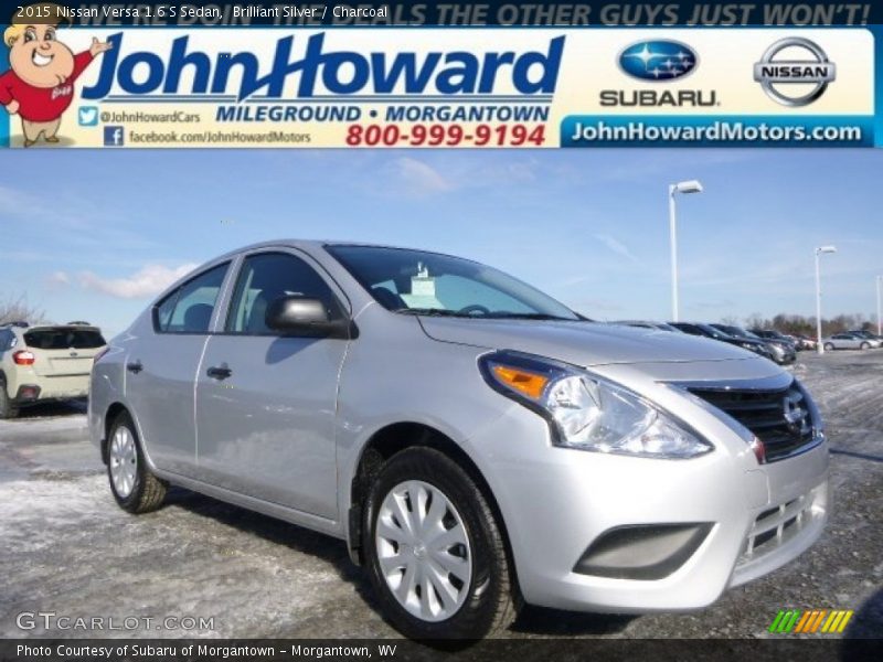 Brilliant Silver / Charcoal 2015 Nissan Versa 1.6 S Sedan