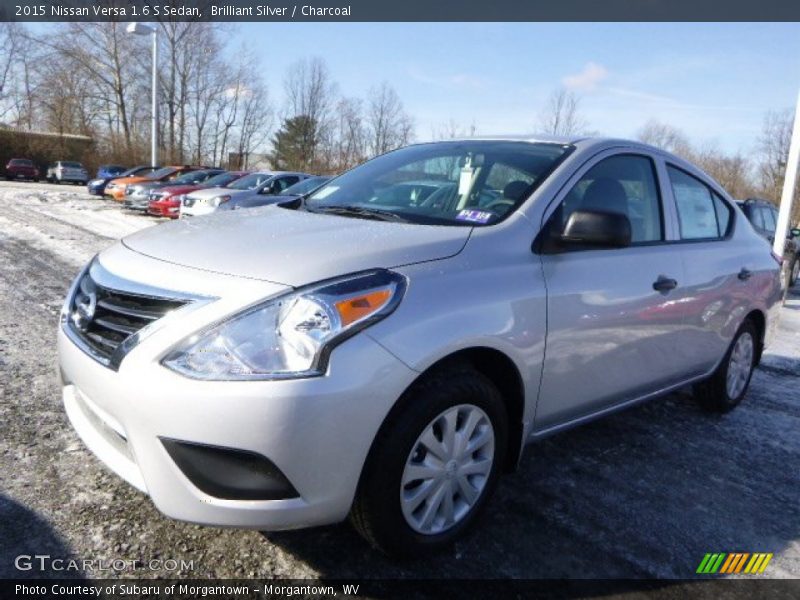 Brilliant Silver / Charcoal 2015 Nissan Versa 1.6 S Sedan
