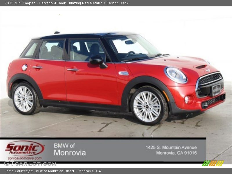 Blazing Red Metallic / Carbon Black 2015 Mini Cooper S Hardtop 4 Door