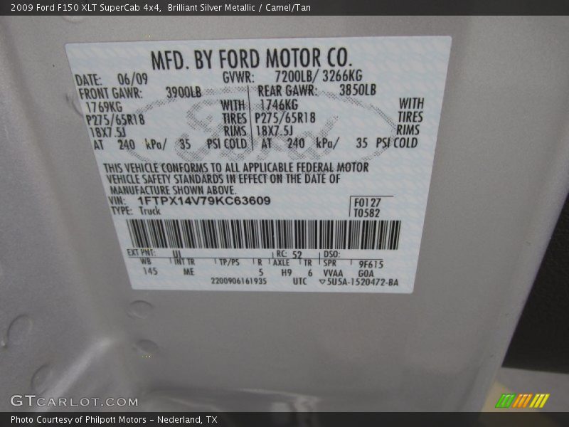 Brilliant Silver Metallic / Camel/Tan 2009 Ford F150 XLT SuperCab 4x4