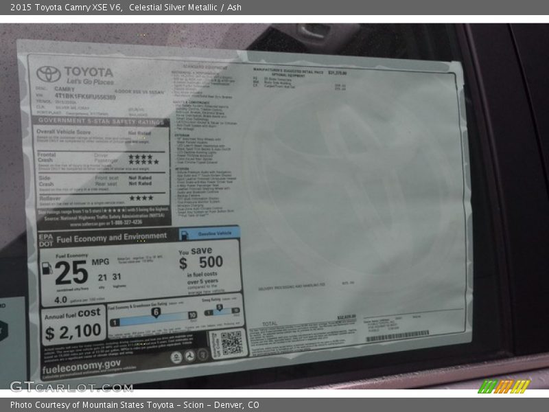 Celestial Silver Metallic / Ash 2015 Toyota Camry XSE V6