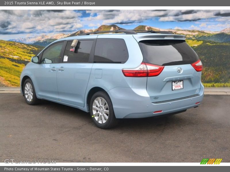 Sky Blue Pearl / Bisque 2015 Toyota Sienna XLE AWD