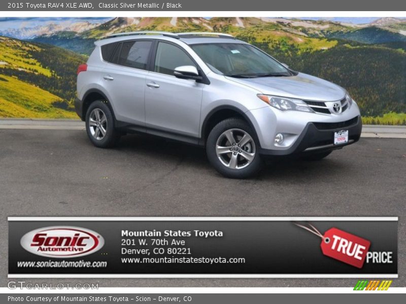 Classic Silver Metallic / Black 2015 Toyota RAV4 XLE AWD