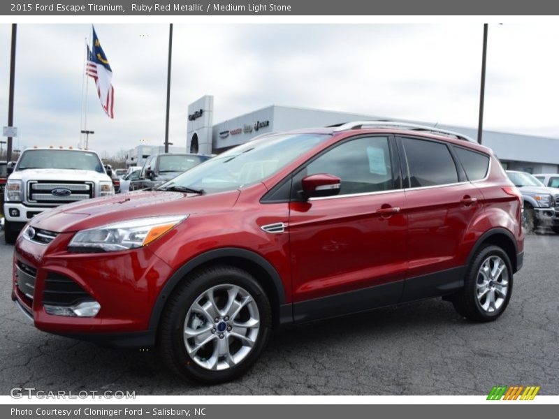 Ruby Red Metallic / Medium Light Stone 2015 Ford Escape Titanium
