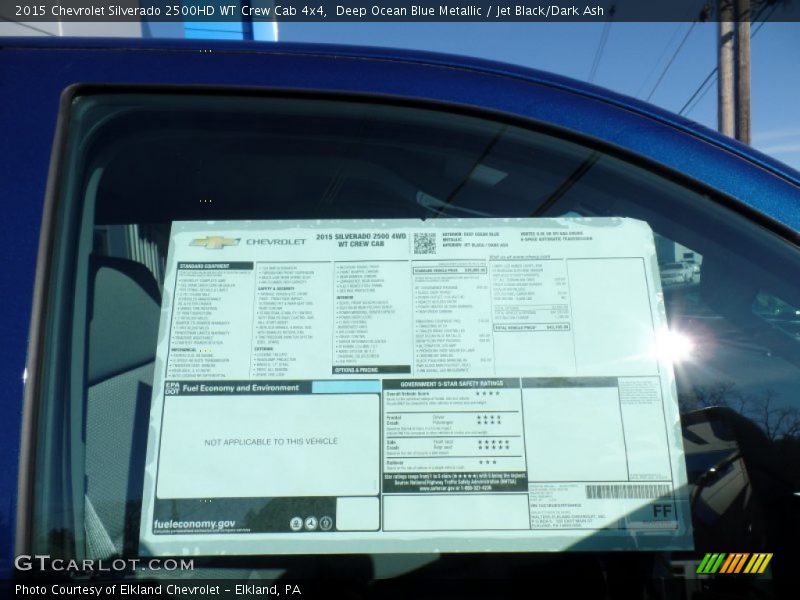 Deep Ocean Blue Metallic / Jet Black/Dark Ash 2015 Chevrolet Silverado 2500HD WT Crew Cab 4x4