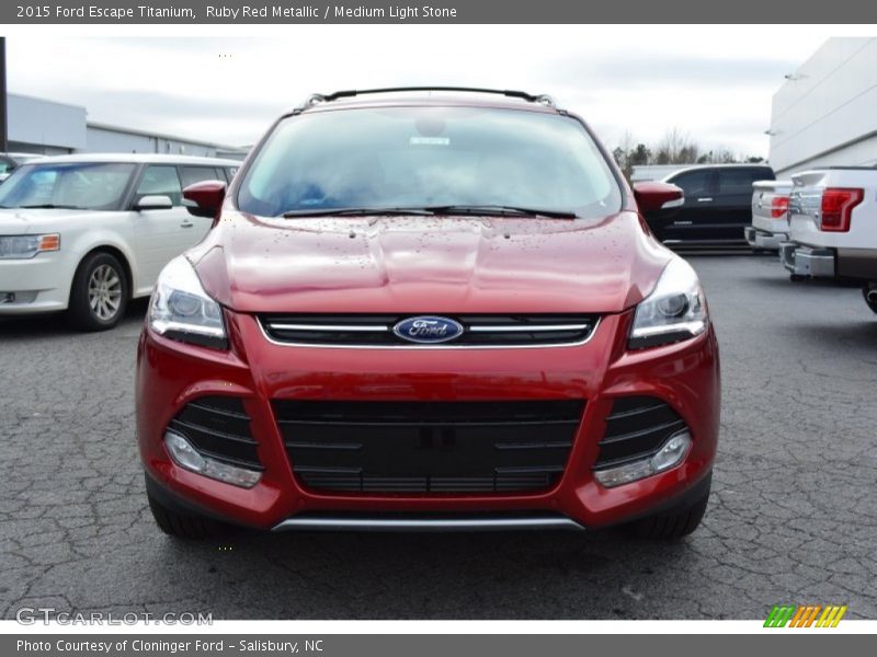Ruby Red Metallic / Medium Light Stone 2015 Ford Escape Titanium