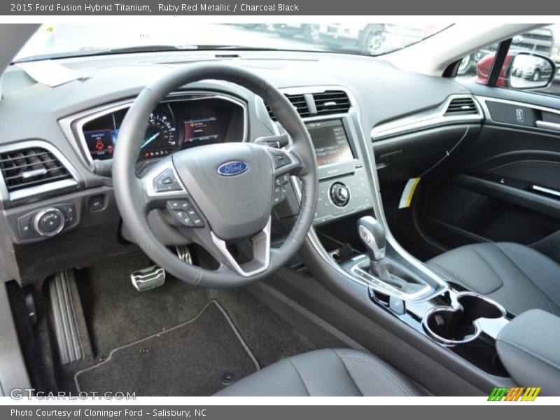  2015 Fusion Hybrid Titanium Charcoal Black Interior