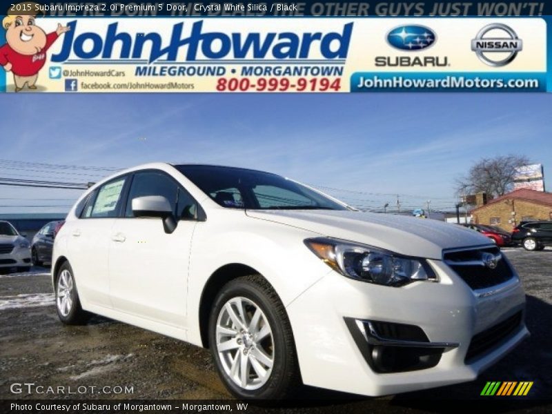 Crystal White Silica / Black 2015 Subaru Impreza 2.0i Premium 5 Door