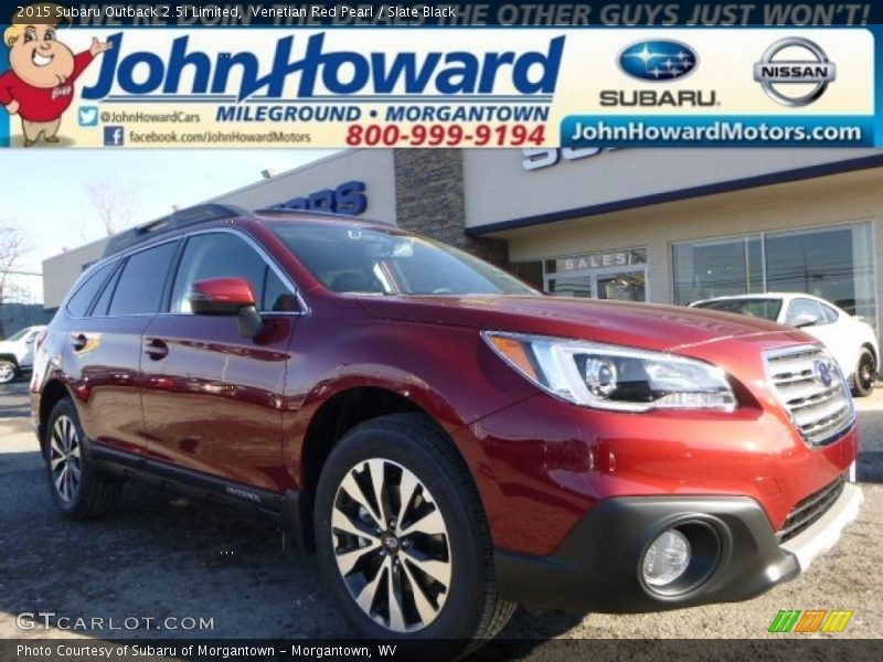 Venetian Red Pearl / Slate Black 2015 Subaru Outback 2.5i Limited