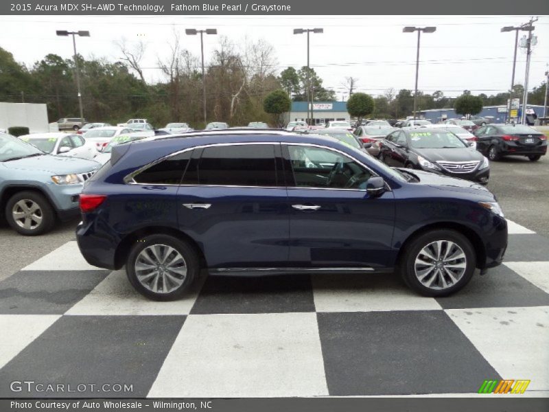Fathom Blue Pearl / Graystone 2015 Acura MDX SH-AWD Technology