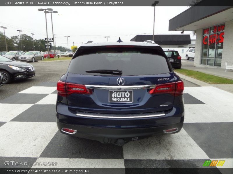Fathom Blue Pearl / Graystone 2015 Acura MDX SH-AWD Technology