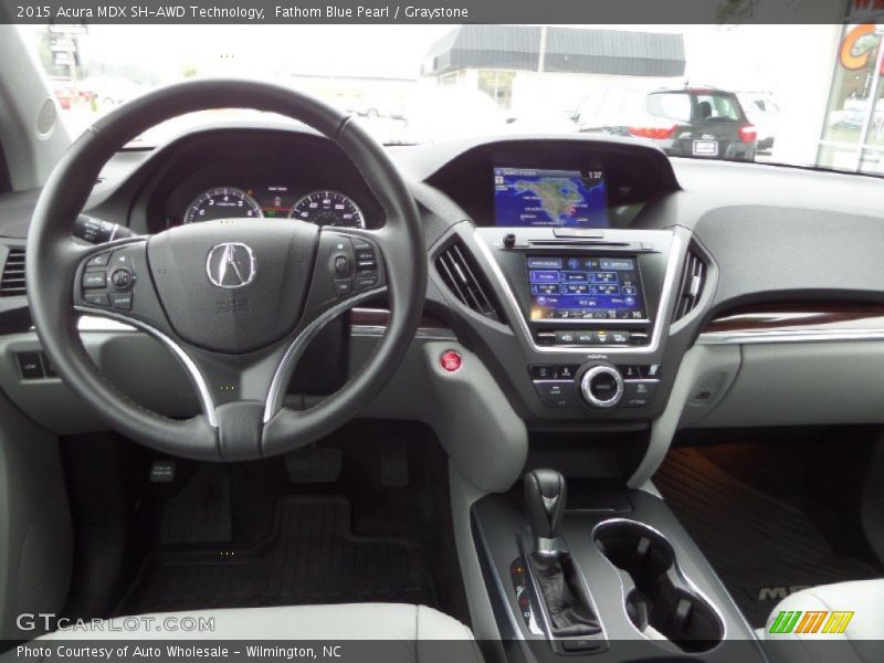 Fathom Blue Pearl / Graystone 2015 Acura MDX SH-AWD Technology