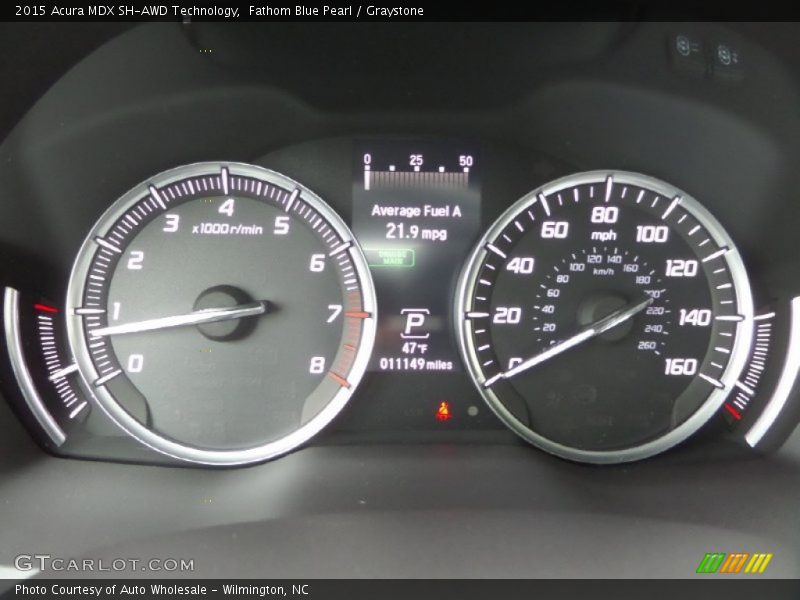 Fathom Blue Pearl / Graystone 2015 Acura MDX SH-AWD Technology