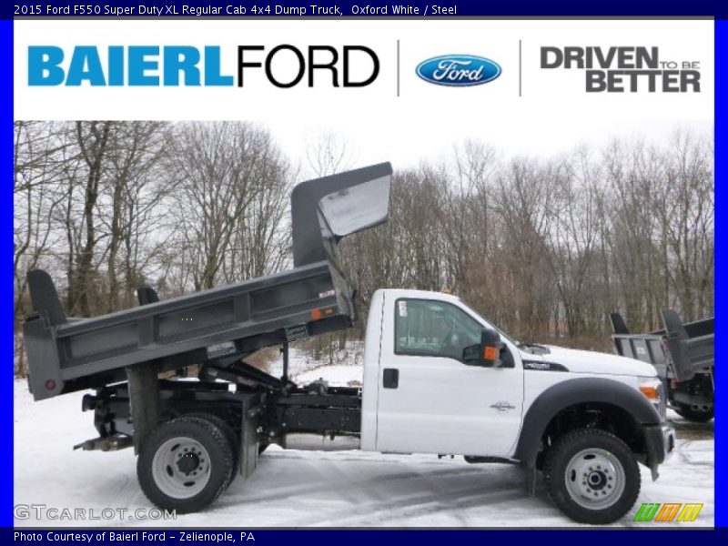 Oxford White / Steel 2015 Ford F550 Super Duty XL Regular Cab 4x4 Dump Truck
