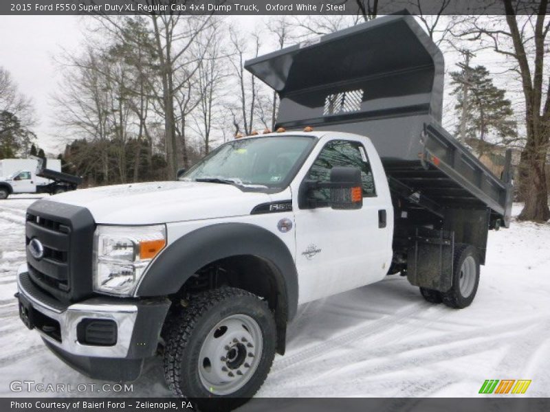 Oxford White / Steel 2015 Ford F550 Super Duty XL Regular Cab 4x4 Dump Truck