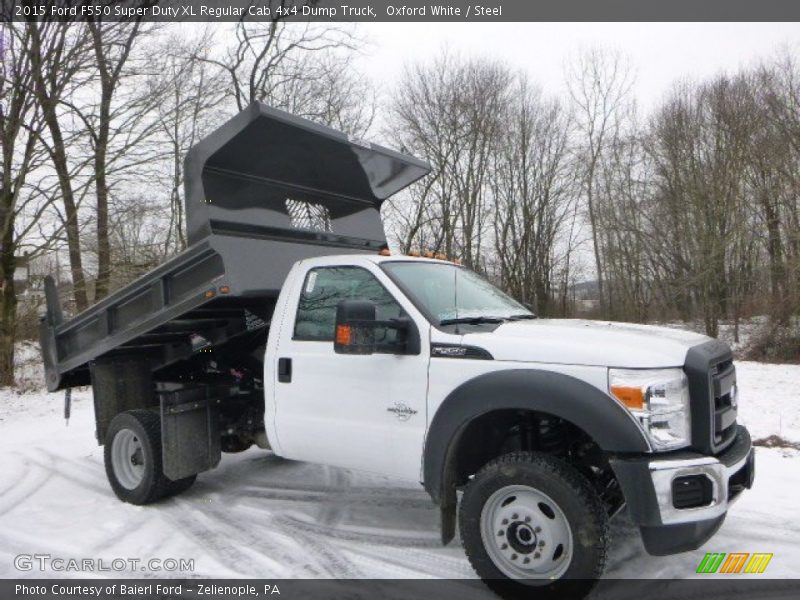 Oxford White / Steel 2015 Ford F550 Super Duty XL Regular Cab 4x4 Dump Truck