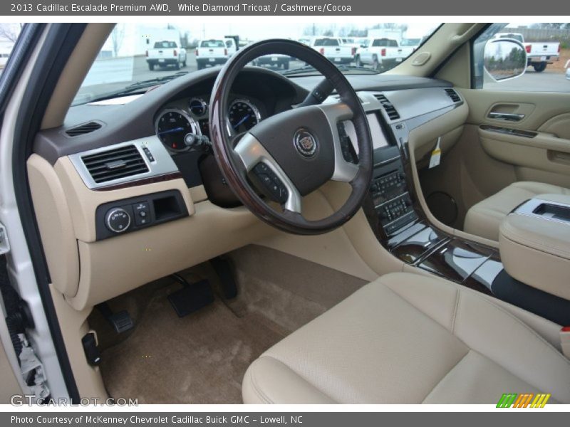 White Diamond Tricoat / Cashmere/Cocoa 2013 Cadillac Escalade Premium AWD