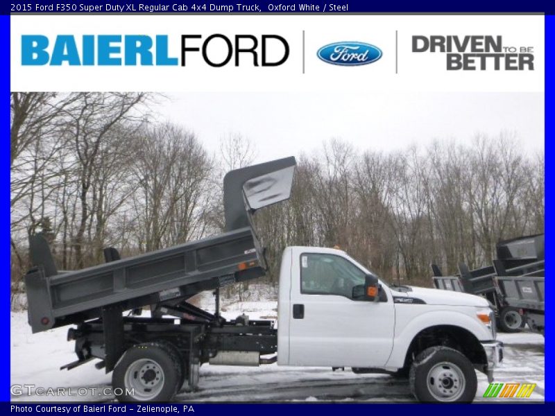 Oxford White / Steel 2015 Ford F350 Super Duty XL Regular Cab 4x4 Dump Truck