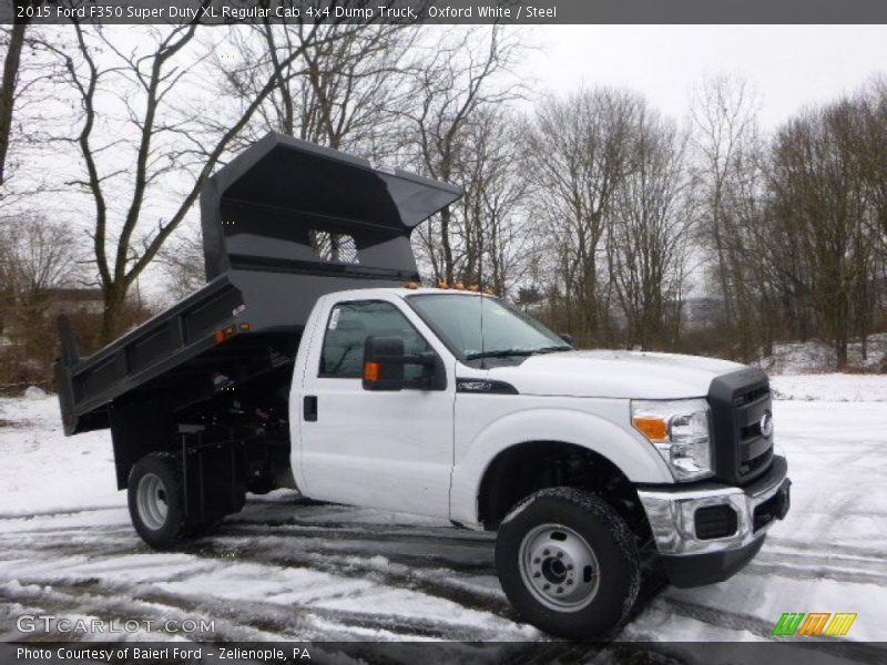 Oxford White / Steel 2015 Ford F350 Super Duty XL Regular Cab 4x4 Dump Truck