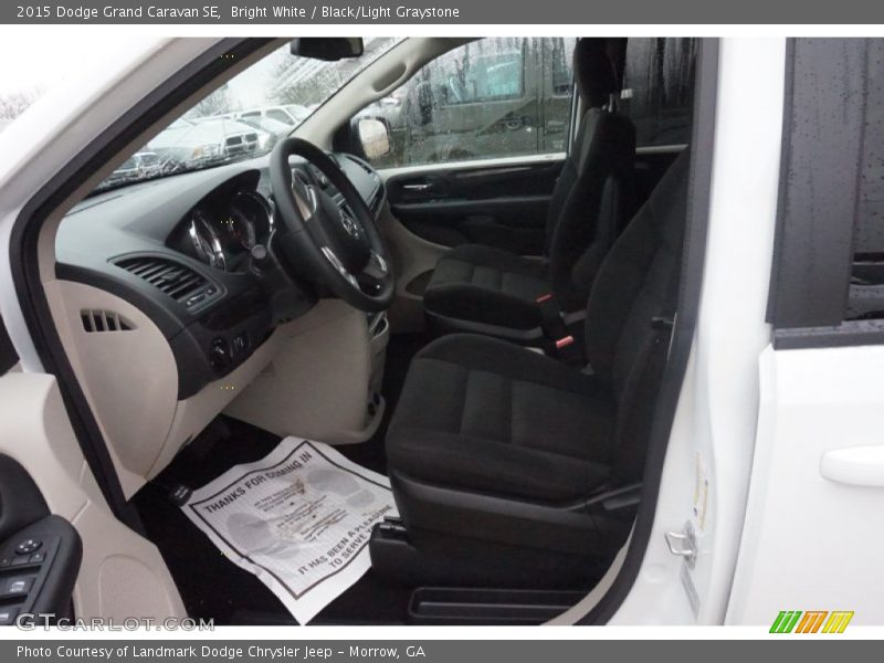 Bright White / Black/Light Graystone 2015 Dodge Grand Caravan SE
