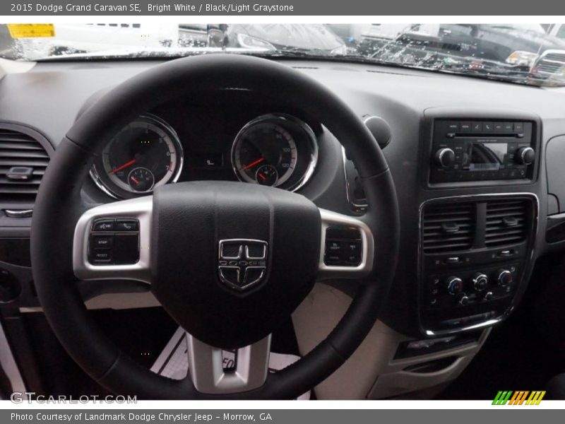 Bright White / Black/Light Graystone 2015 Dodge Grand Caravan SE