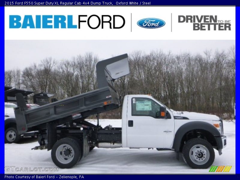 Oxford White / Steel 2015 Ford F550 Super Duty XL Regular Cab 4x4 Dump Truck