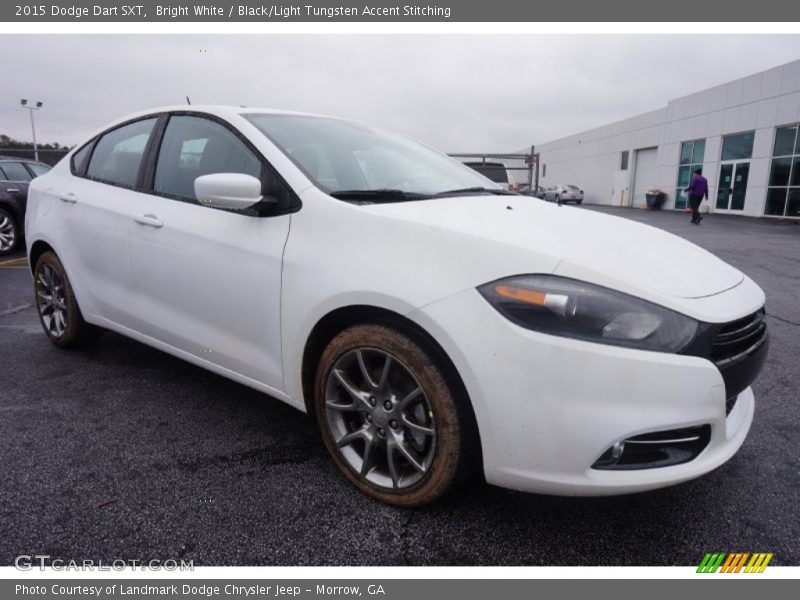 Bright White / Black/Light Tungsten Accent Stitching 2015 Dodge Dart SXT
