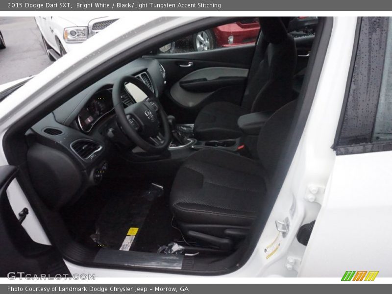 Bright White / Black/Light Tungsten Accent Stitching 2015 Dodge Dart SXT