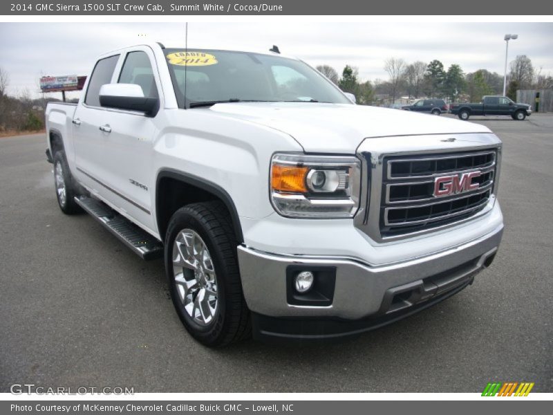 Summit White / Cocoa/Dune 2014 GMC Sierra 1500 SLT Crew Cab