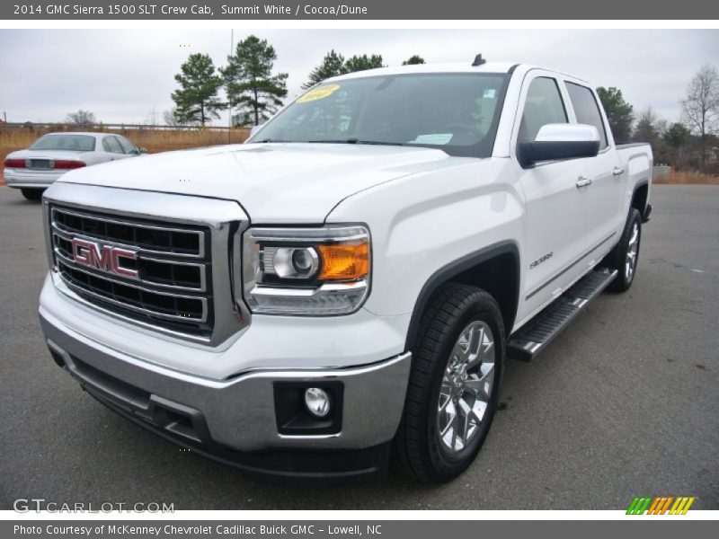 Summit White / Cocoa/Dune 2014 GMC Sierra 1500 SLT Crew Cab