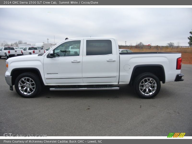 Summit White / Cocoa/Dune 2014 GMC Sierra 1500 SLT Crew Cab