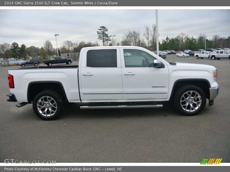 Summit White / Cocoa/Dune 2014 GMC Sierra 1500 SLT Crew Cab