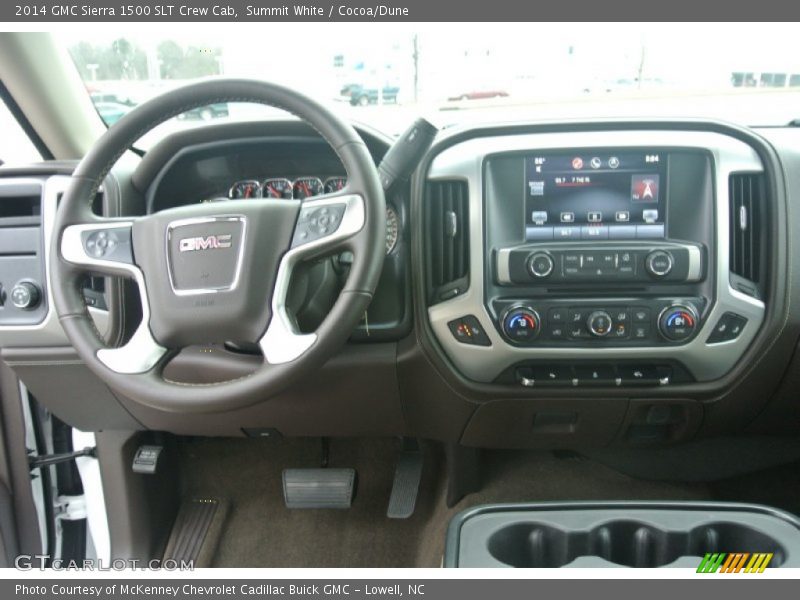 Summit White / Cocoa/Dune 2014 GMC Sierra 1500 SLT Crew Cab