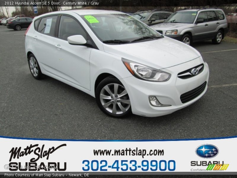Century White / Gray 2012 Hyundai Accent SE 5 Door