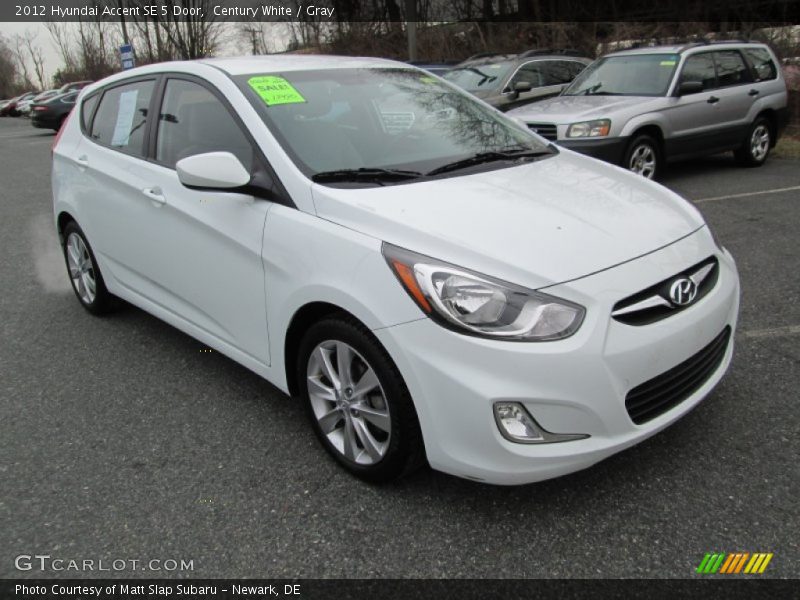 Century White / Gray 2012 Hyundai Accent SE 5 Door