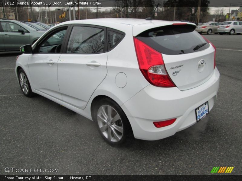 Century White / Gray 2012 Hyundai Accent SE 5 Door