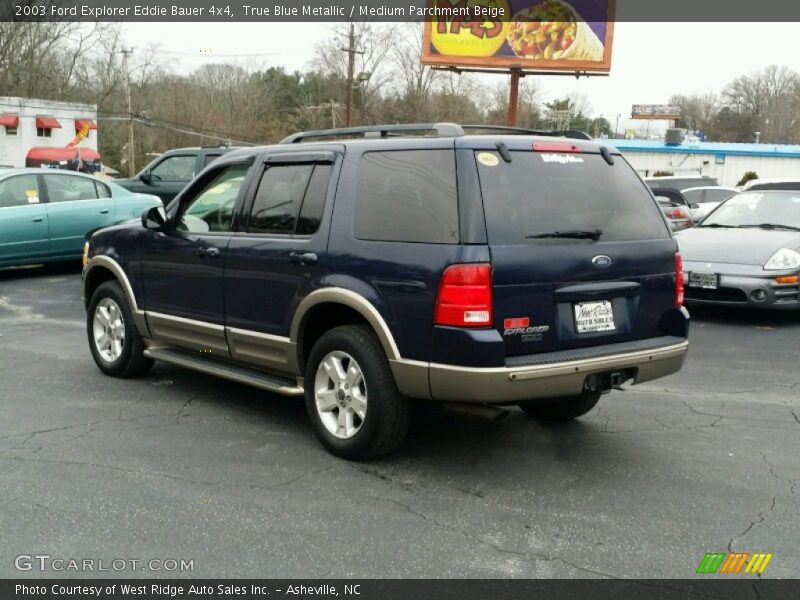 True Blue Metallic / Medium Parchment Beige 2003 Ford Explorer Eddie Bauer 4x4