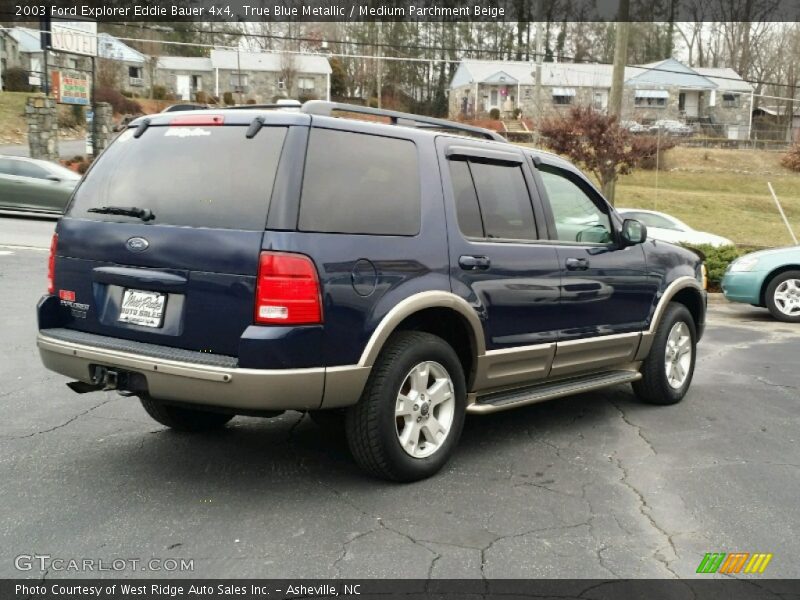 True Blue Metallic / Medium Parchment Beige 2003 Ford Explorer Eddie Bauer 4x4