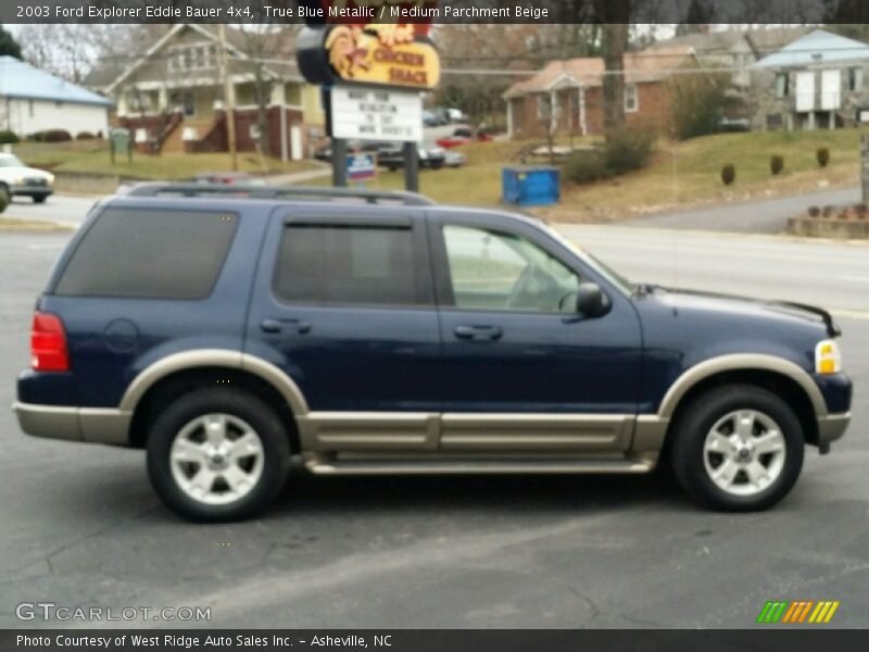 True Blue Metallic / Medium Parchment Beige 2003 Ford Explorer Eddie Bauer 4x4