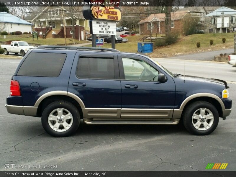 True Blue Metallic / Medium Parchment Beige 2003 Ford Explorer Eddie Bauer 4x4