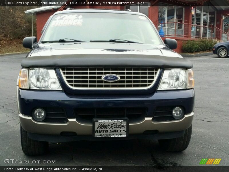 True Blue Metallic / Medium Parchment Beige 2003 Ford Explorer Eddie Bauer 4x4
