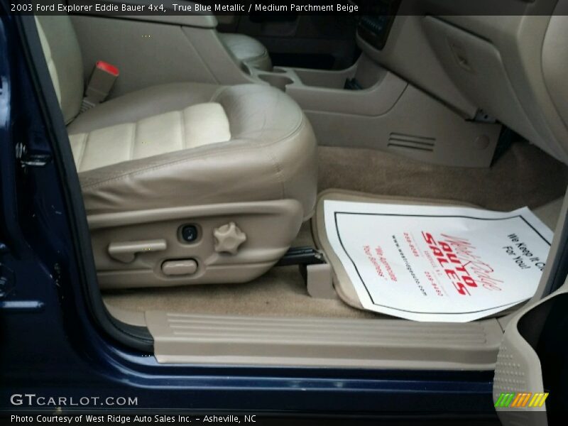 True Blue Metallic / Medium Parchment Beige 2003 Ford Explorer Eddie Bauer 4x4