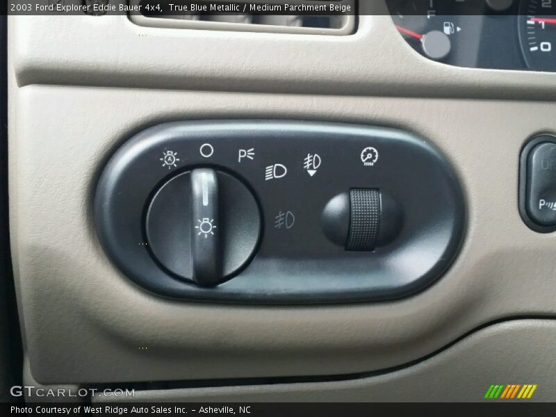 True Blue Metallic / Medium Parchment Beige 2003 Ford Explorer Eddie Bauer 4x4