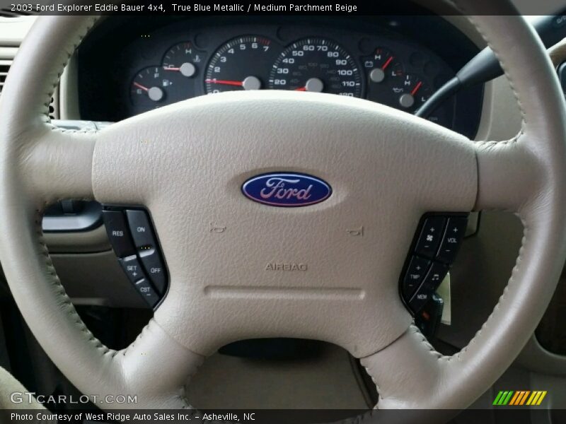 True Blue Metallic / Medium Parchment Beige 2003 Ford Explorer Eddie Bauer 4x4