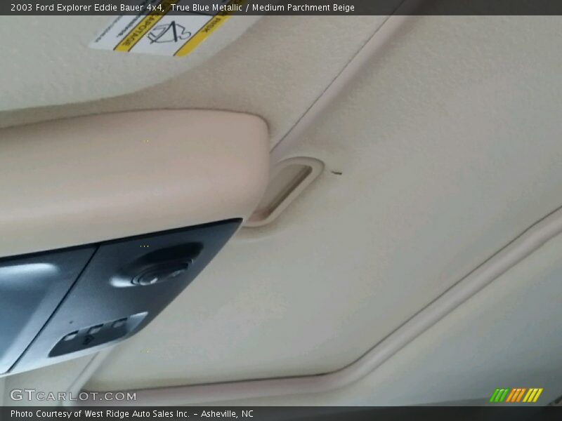 True Blue Metallic / Medium Parchment Beige 2003 Ford Explorer Eddie Bauer 4x4