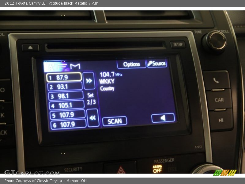 Attitude Black Metallic / Ash 2012 Toyota Camry LE